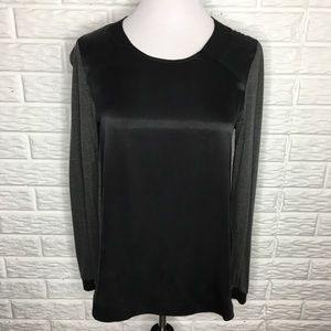REBECCA TAYLOR Black & Gray Colorblock Top Size 4